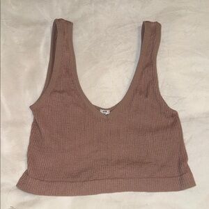 Women's Brown Knit Tank Top